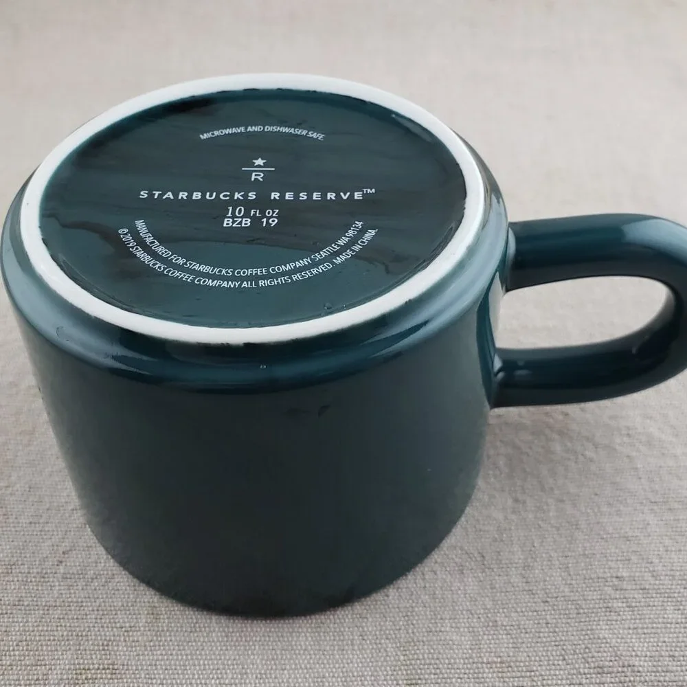 RARE 2019 Starbucks Reserve Matte & Glossy Green Coffee Mug Set *SAMPLES*